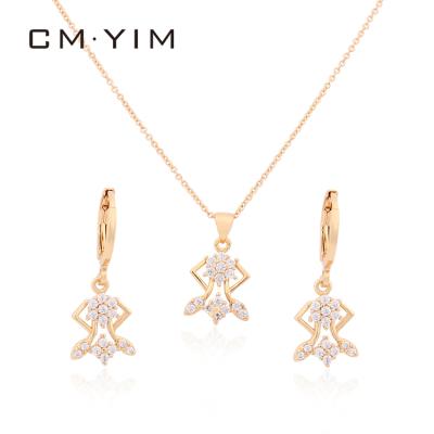 China Cm FASHIONABLE YIM Jewelry Supplies Women Luxury Jewelry Plated Bridal Wedding Jewelry Set Copper Fashion Simple Wholesale For Women for sale