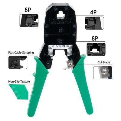 China Portable Network Crimper Cable Stripper RJ11 RJ12 RJ45 Cutter Connector Pliers for Telephone Cables LAN and Ethernet Crimping DIY Tools for sale