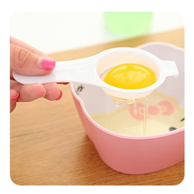 China Stored Easy Cook Plastic Egg Yolk Separator Tool White Sieve Egg Dividers Household Kitchen Plastic Instrument for sale