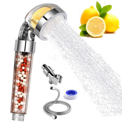 China No Needles Vitamin C Shower Head Filter Handheld High Pressure Ion Shower Filters Chlorine Fluoride Removal Hard Water Softener for sale