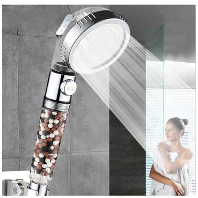 China No Diverter Three-Speed ​​Ion Filter Shower Head Spa One-Button Negative Water Stop Pressurized Anion Water Saving Filtered Shower Heads for sale