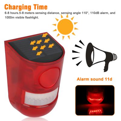 China Home Solar Security Alarm System Outdoor Motion Sensor Tamper Light China Led Strobe Lamp Personal Emergency Alarm Siren for sale