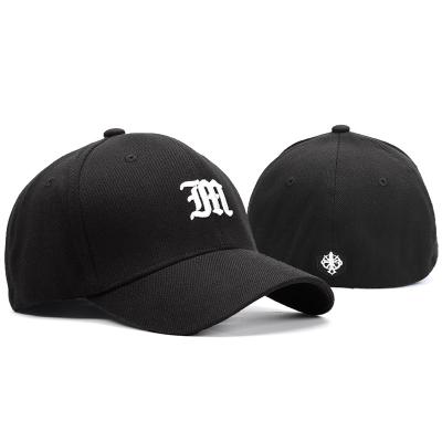 China Commoners Black 3d Embroidered Softball Fitted Hats With Custom Logo for sale