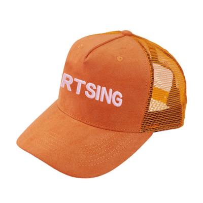 China Hengxing High Quality Custom COMMON Mesh Breathable Suede Trucker Hat Running Hat With Embroidery Logo for sale