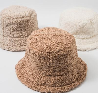 China Winter Casual Solid Soft Warm Outdoor Women Custom Fuzzy Fur Bucket Hat for sale