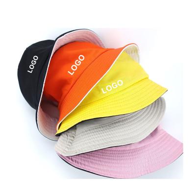 China Wholesale New Design Outdoor Mens Casual Women Plain Solid Color Reversible Custom Embroidery Logo Bucket Hat for sale