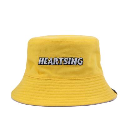 China Custom 100% Logo Embroidery 3d Cotton Casual Winter Outdoor Windproof Double Sided Two Tone Bucket Hats for sale