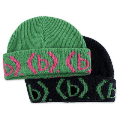 China JOINT hengxing manufacture high quality winter warmly letter B knitted beanie caps with custom embroidery logo for sale