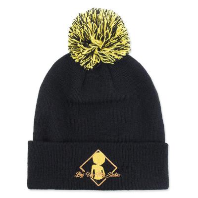 China JOINT hengxing manufacture high quality winter warmly letter B knitted beanie caps with custom embroidery logo for sale