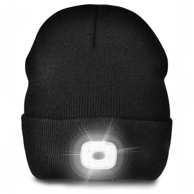 China Winter JOINT Wholesale Warm Hat Black Custom Christmas Led Beanie Hat for sale