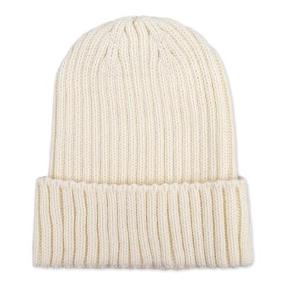 China Winter women hengxing JOINT hengxing thick beige empty custom logo rib cuff winter women knit bulky beanie for sale