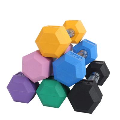 China Custom Colored Adjustable Weight Dumbles Hex Dumbbell Set Rubber Dumbells Hex Dumbbell Set Hex Dumbbell Pounds for sale