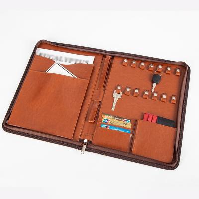 China Original Collection Key A4 PU Leather Business Folder With Key Holders From Factory Directly for sale