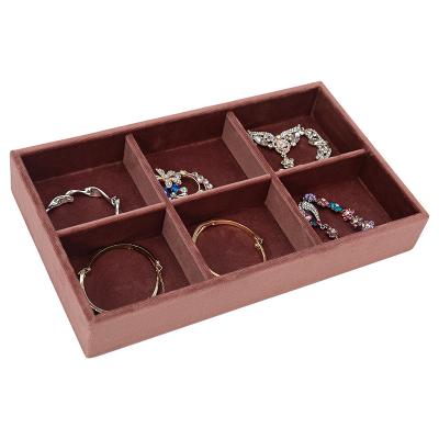 China Manufacturer Handmade Wholesale Custom Velvet Bangle Jewelry Display Tray Stackable Bracelet Display Trays for sale