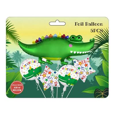 China Advertising Toy/Gift Toy/Pomotional Toy Globos Foil Balloons/Decoration Wholesale Mylar Set 5 Helium Foil Crocodile Cartoon Animal Blow Air Balloons for sale