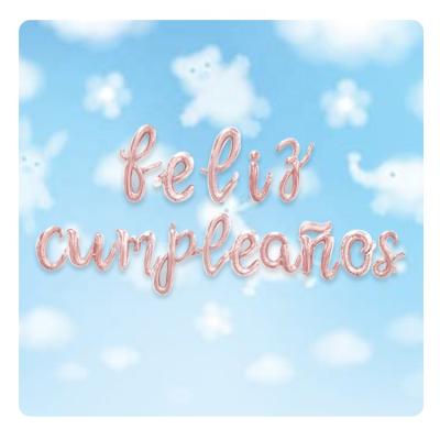 China Fashional MTF making 18 inch Lowercase Letters Feliz Cumpleanos Foil Mylar Balloon Kit For Party Decorations for sale