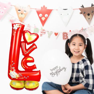 China Fashional MTF Netting LOVE Shape Mylar Foil Standing Part Supplies Balloon Decoration Globos for sale