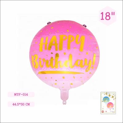 China Hot Selling 18 Inch Fashional MTF Happy Round Shape Children's Birthday Air Mylar Decoration Toys Balloons for sale