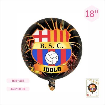 China Fashional MTF Manufacturing Wholesale 18 Inch Round Shape Inflatable Soccer Sport Air Or Helium Balloons for sale