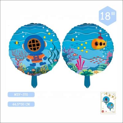 China New Fashional MTF 18 Inch Dot Around Shape Ocean Pattern Animal Cartoon Balloon Wholesale Supplier for sale