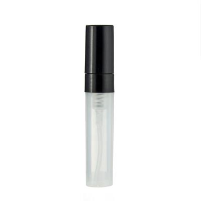 China Screw on 3ml Mini Clear Plastic Empty Perfume Bottle with Sprayer for sale