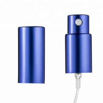 China Screw On Blue Color Mist Spray 13/415 High Quality Aluminum Fine Mist Sprayer Perfume Pump Atomizer for sale