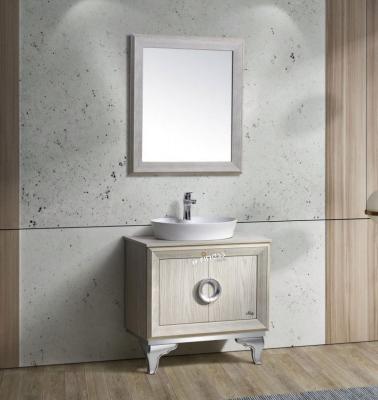 China Beige Floor Mounted Water Proof Bathroom Cabinet Bathroom Vanity Water Proof Bathroom Furniture for sale