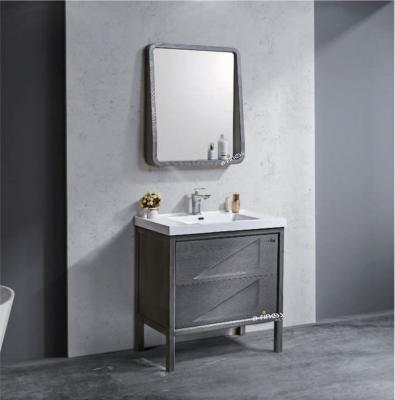 China Water Proof Gray Paint American Style Bathroom Cabinet Vanity for sale