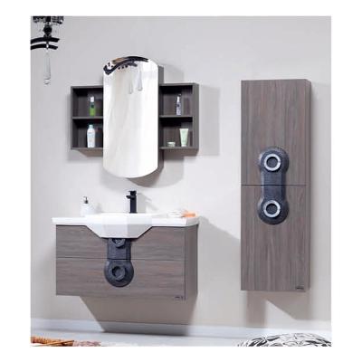 China Modern Wall Mounted Bathroom Vanity Unit Melamine Null Panel With Africa Stone Basin for sale