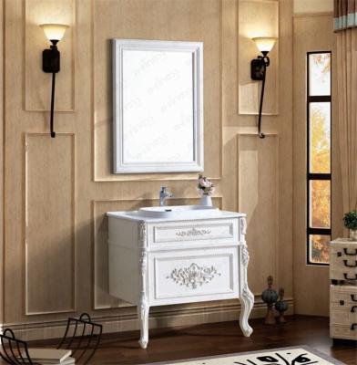 China French Water Proof Style Elegant White Color Furniture Unit With Drawers Bathroom Vanity Cabinets for sale