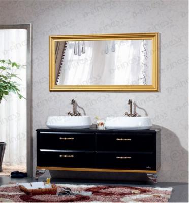 China India Antique Double Basin Vanity Cabinet Bathroom Water Proof Style Solid Wood Furniture for sale