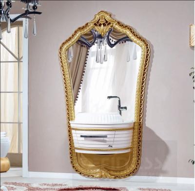 China Large Waterproof Classic Golden Mirror Styles Resin Basin Bathroom Products for sale