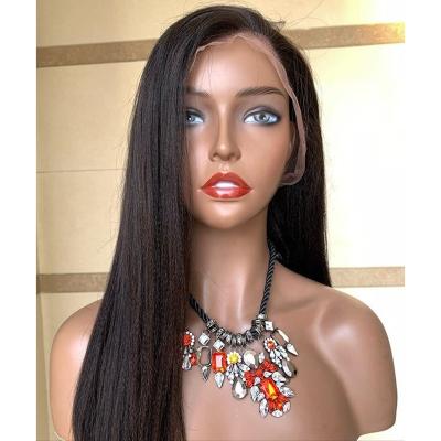 China Glueless Yaki Peluca Lace Front Wigs Colored Silky Straight Natural Hair Wigs Easy Wear Hair Human Hair Wave Hair Glueless Yaki for sale