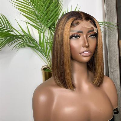 China Silky Straight Wave Accented Bundles With Closure Hair Short Bob Wigs Blonde Hair Mix Wigs For Women for sale