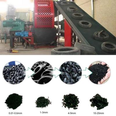 China 380V Tyre Rubber Crumb Production Line Scrap Blade Cutting Waste Tire Rubber Shredder for sale