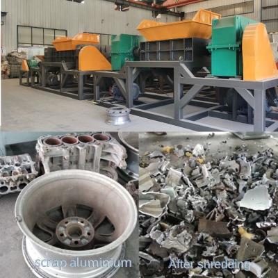 China Double Shaft Steel Scrap Aluminium Alloy Tire Hub Metal Shredder with Automatic Automation for sale