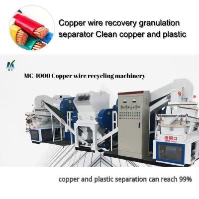 China High Power Scrap Cables Copper Wire Granulator Recycling Machine Separator for 24 Hours for sale