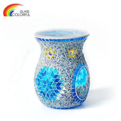 China Modern Design AROMATIC Glass Candle Wax Mosaic Aroma Oil Burner Mosaic Decoration for sale