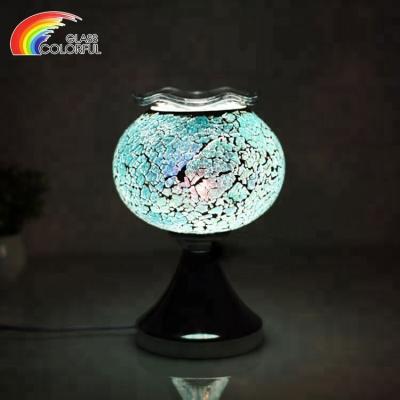 China Wholesale Customized AROMATIC Factory Design Mosaic Electric Fragrance Lamp Glass Oil Burner For Living Room Romantic Gift for sale