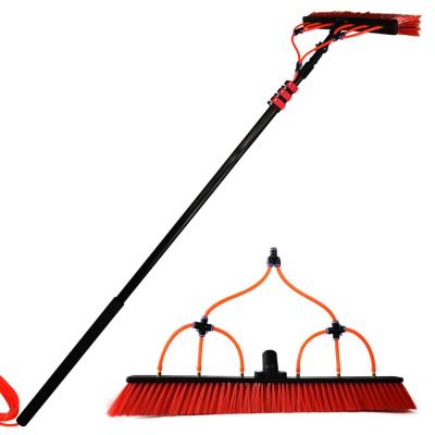 China Extentool Sustainable Solar Panel Cleaning Brush and Pole Equipment 18FT/5.4 Meters Telescopic Washing Tool Kit System for sale