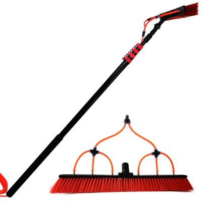 China Extentool Sustainable Solar Panel Cleaning Brush and Pole Equipment 24FT/7.2 Meters Telescopic Washing Tool Kit System for sale