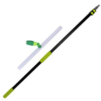 China Extenclean Viable Telescopic Glass Window Cleaning Wiper with 18 Feet Long Extension Aluminum Pole Lightweight Handle for sale