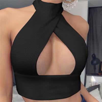 China J300 Sustainable Fashion Clothes 2020 Women Slim Elastic Vest Olid Sexy Backless Wrapped Chest for sale