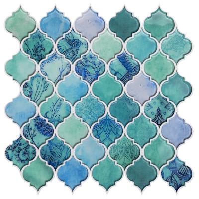 China Waterproof+ECO-Friendly+Self-adhesive Mexican Lantern Style Kitchen and Bathroom Backsplash Mosaic Wall Tile 3D Sticker for sale