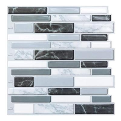 China Wall Panel Peel Stick Self Adhesive Marble Tile For Backsplash Mosaic Art Sticker Tiles for sale