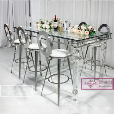 China (Other)Adjustable Wedding Party Used Transparent Modern Acrylic Banquet Dining Table Principal 6 People for sale