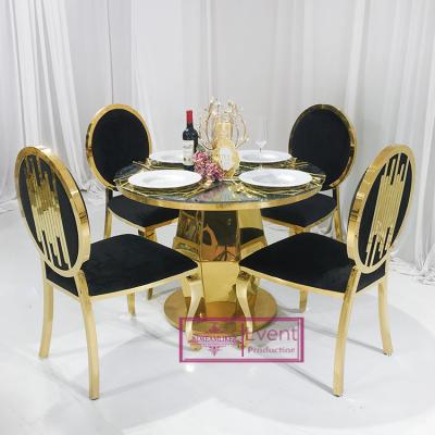 China (Other) Crystal Stainless Steel Round Dining Furniture TILLIE Adjustable Wedding Cake Table for sale