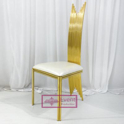 China (Other) Wholesale Gold Adjustable Dining Banquet Throne Event High Back Luxury Wedding Chair for sale