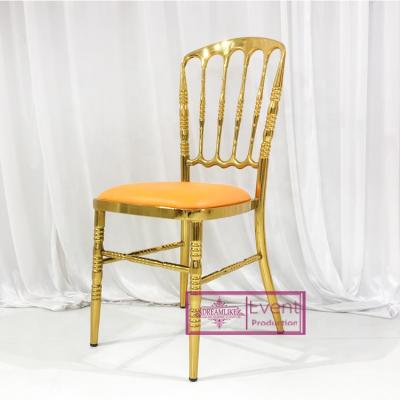 China Other New Style Luxury Gold Custom Stainless Steel Metal Wedding Event Party Dining Chair en venta