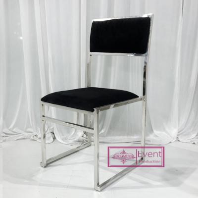 Κίνα (Other) Latest Durable Stainless Steel Adjustable Simple Designed High Quality Elegant Black Wedding Chair For Hotel Recepation προς πώληση